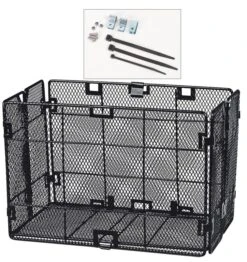 Asista Einkaufskorb Un' X Klappbar Festmontage, 32x18x23cm,schwarz, Engmaschig