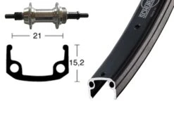 Winora H-Rad 26x1.75Schr.ZKR 6/7f.Starr 36L, Alu-Sport Schw./silb.Niro-Spei.
