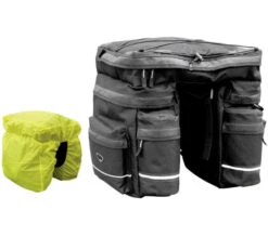 Gepäckträgertasche Triple, Schwarz Handgriff+Strebenbefest