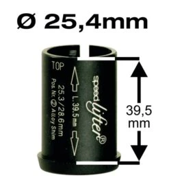 Reduzierhülse Speedlifter 1 1/8" Ahead, Ø25,4mm, 39,5mm Höhe, Schwarz