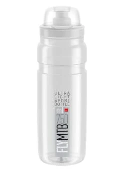 Trinkflasche Elite Fly MTB, 750ml, Klar/grau, MTB