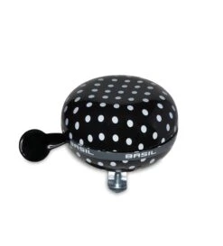 Ding-Dong Glocke Basil Polka Dot, Black/white Dots, Ø80mm, SB-Karte